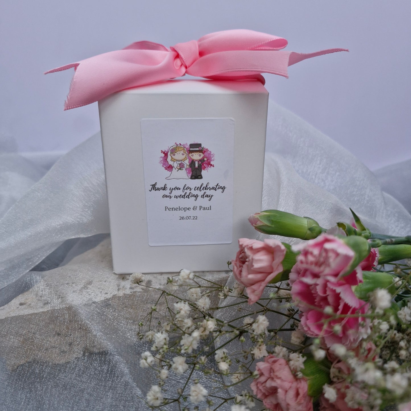 Wedding Favours Boxed Glass Candle