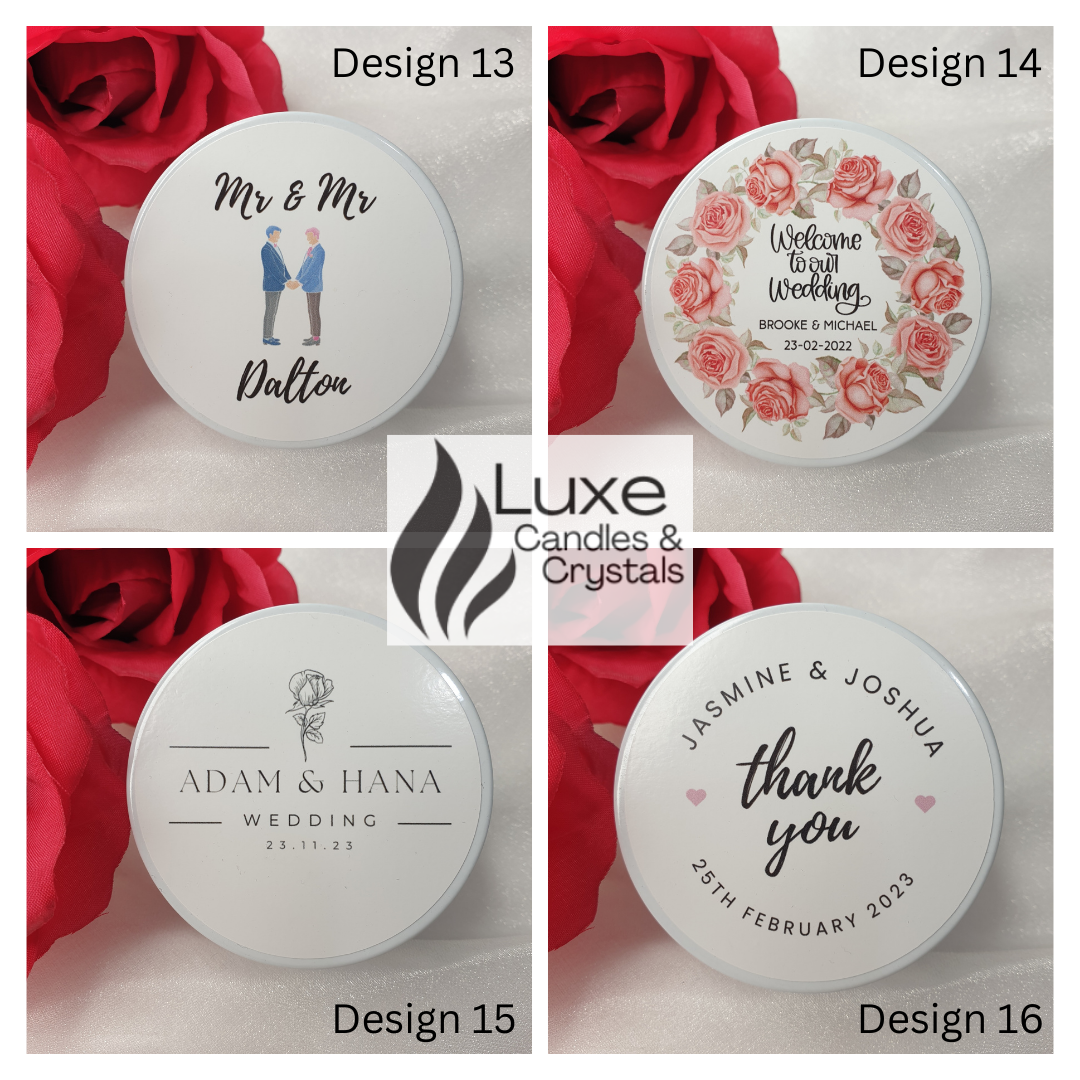 Wedding Favours Extra Large Tin Candle with Peony Flower